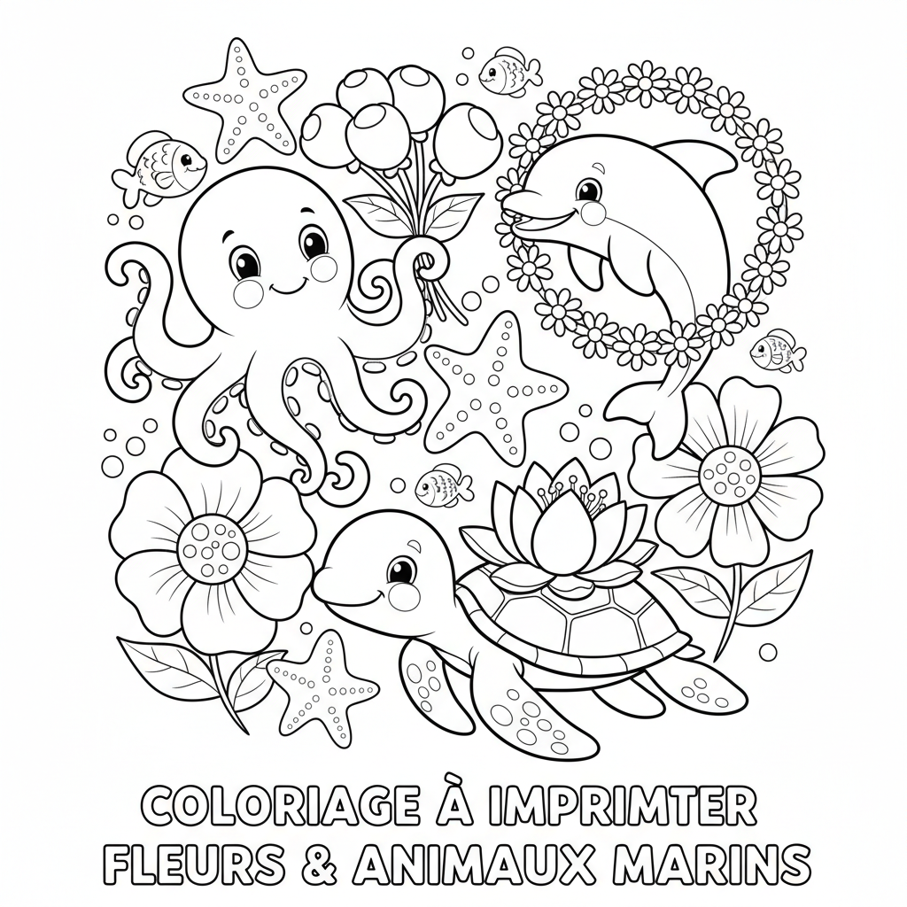 Coloriage coloriage à imprimer fleurs 4