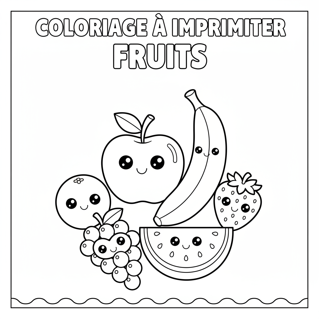 Coloriage À Imprimer Fruits Gratuit pour les Enfants