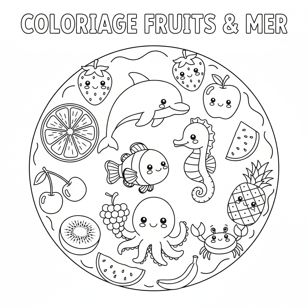Coloriage coloriage à imprimer fruits 2