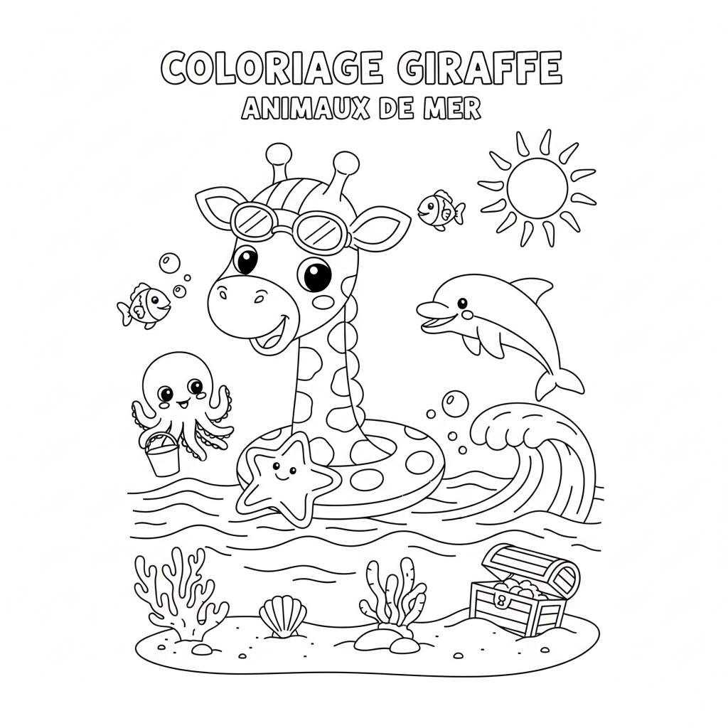 Coloriage coloriage à imprimer girafe 2
