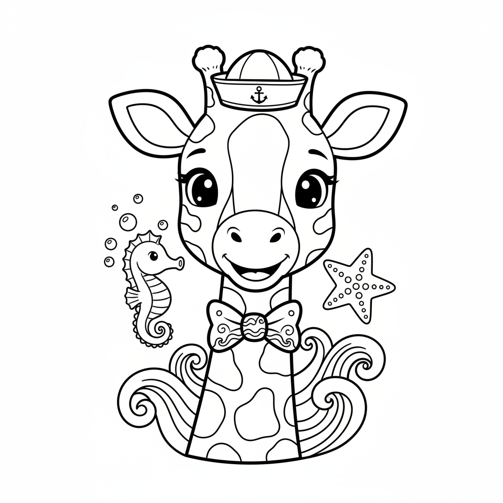 Coloriage coloriage à imprimer girafe 4