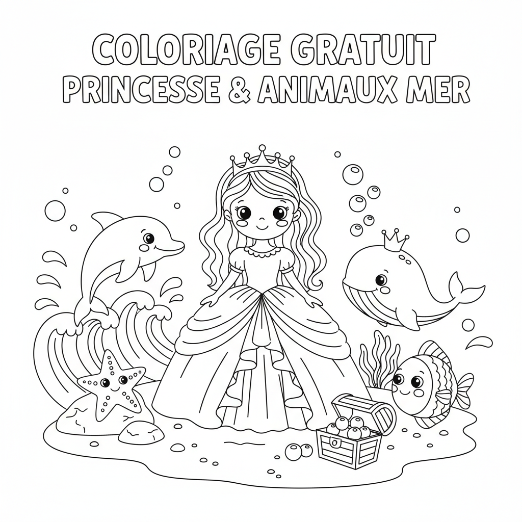 Coloriage coloriage à imprimer gratuit princesse
