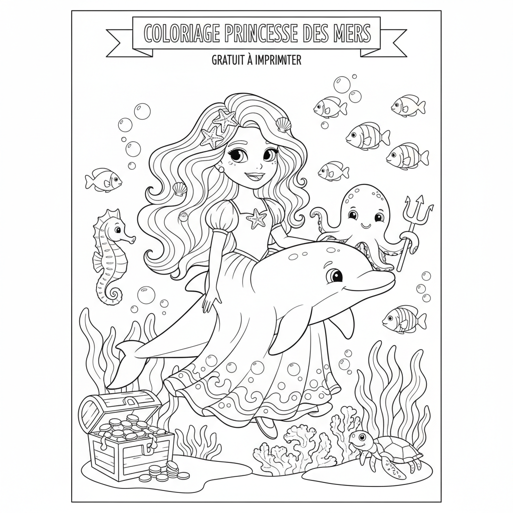 Coloriage coloriage à imprimer gratuit princesse 2