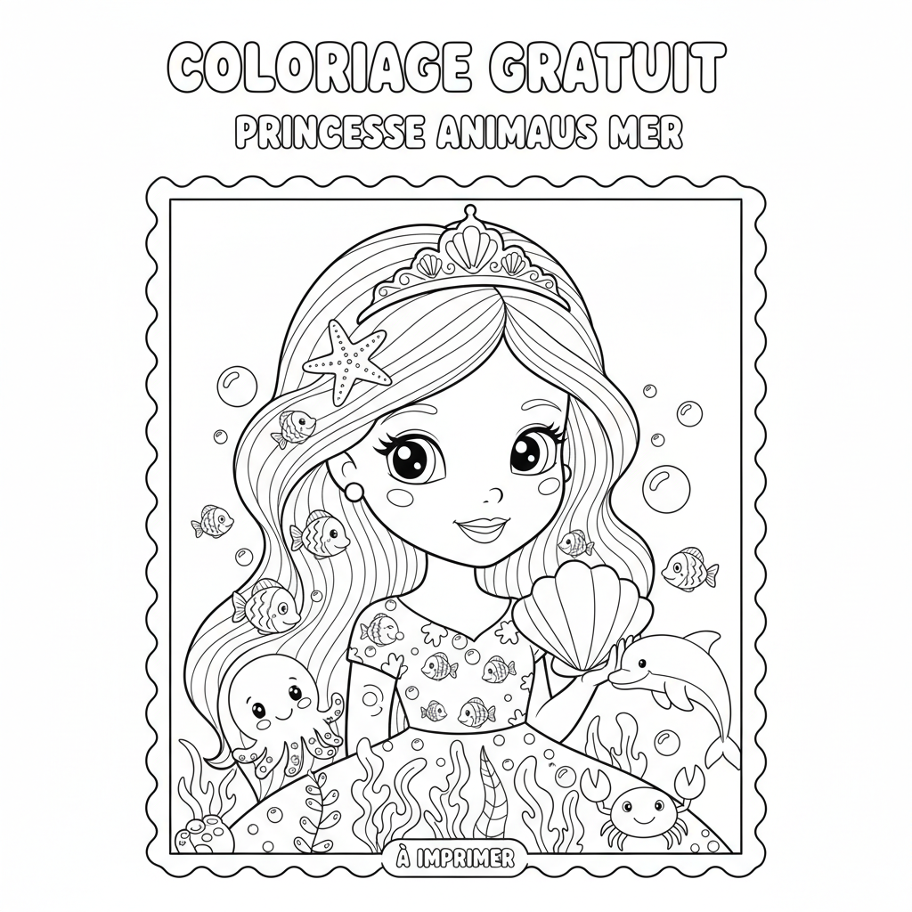 Coloriage coloriage à imprimer gratuit princesse 4