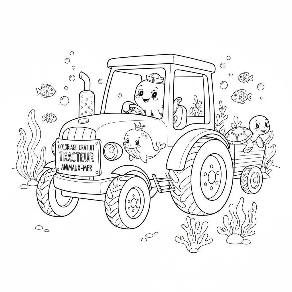 Coloriage coloriage à imprimer gratuit tracteur 4