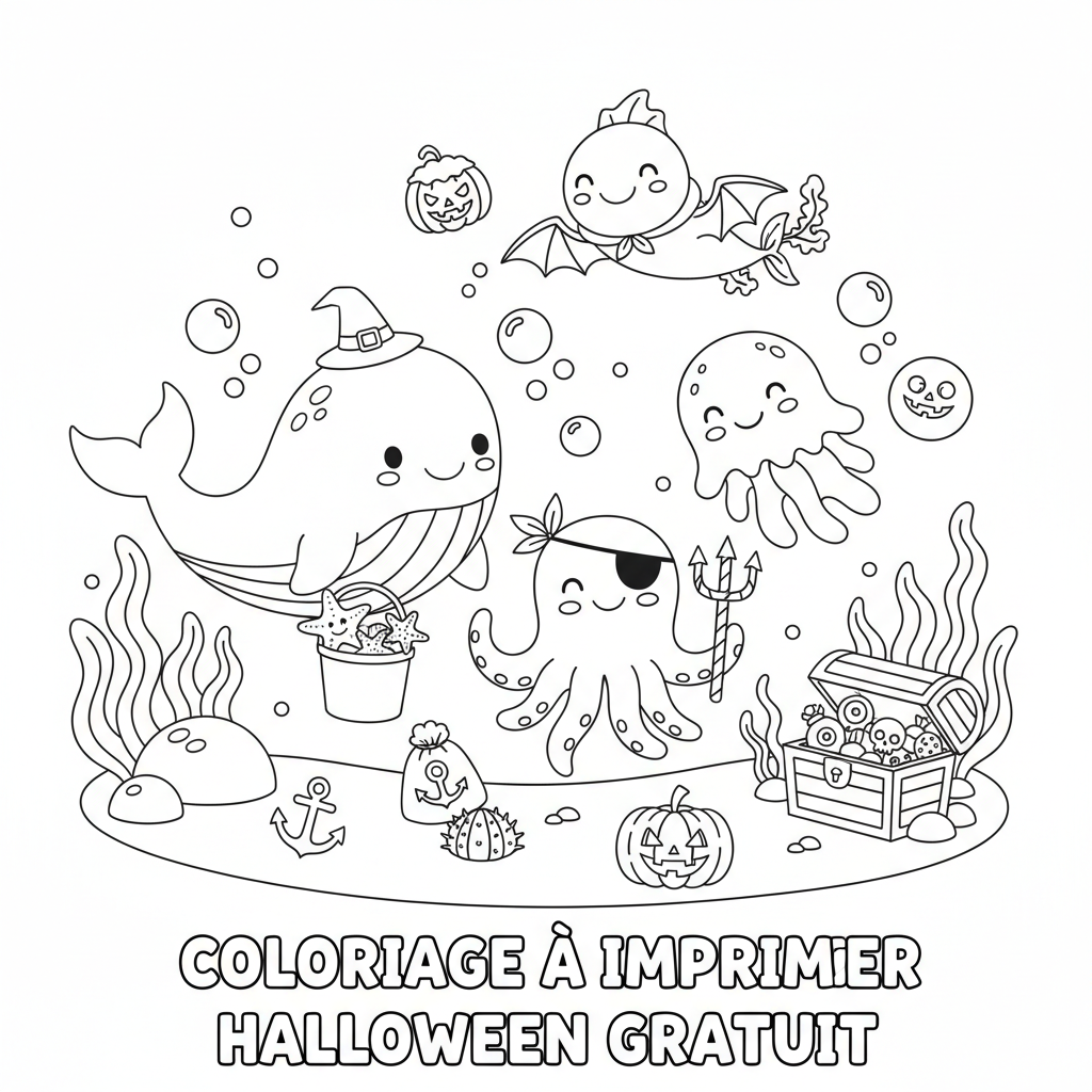 Coloriage A Imprimer Halloween Gratuit pour les Enfants