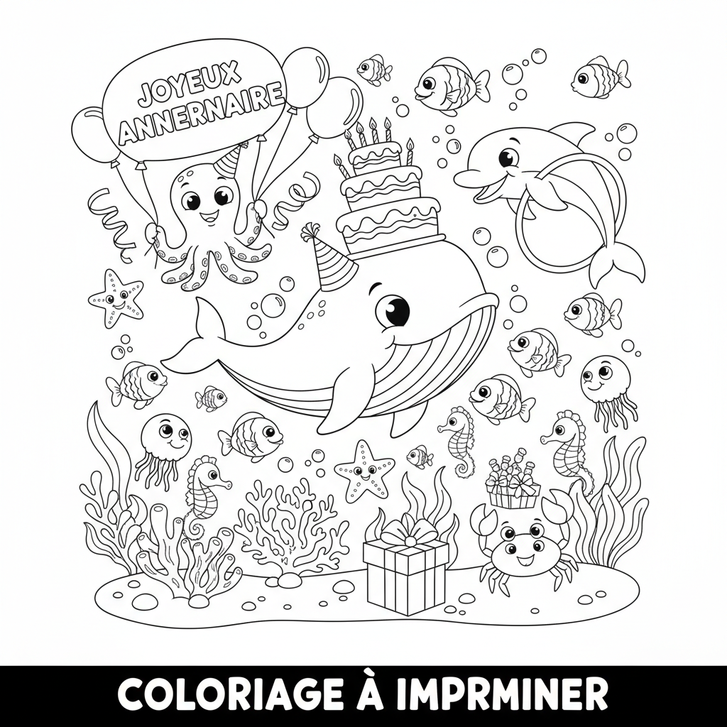 Coloriage coloriage à imprimer joyeux anniversaire 5
