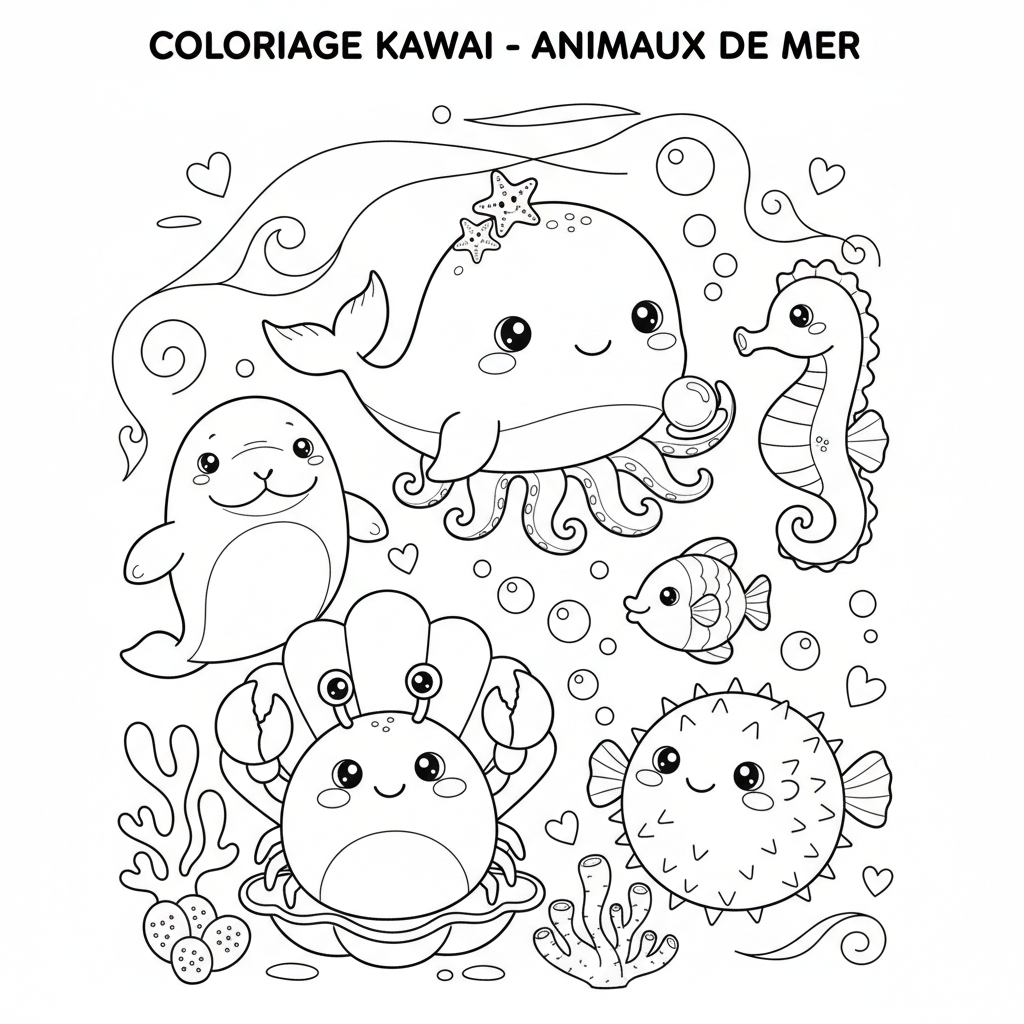 Coloriage coloriage a imprimer kawai 4