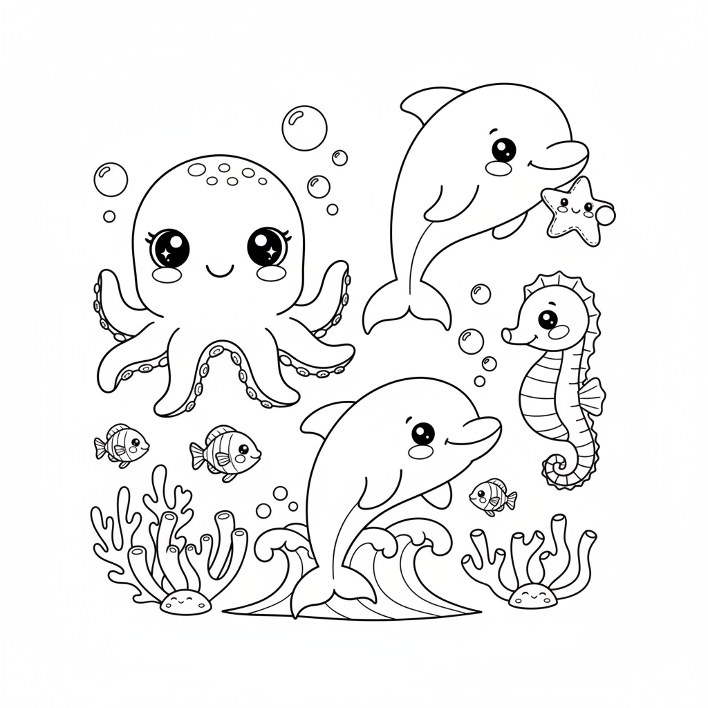 Coloriage coloriage à imprimer kawaii 4