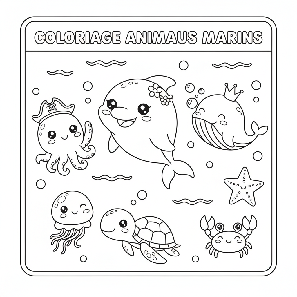 Coloriage coloriage à imprimer kawaii animaux