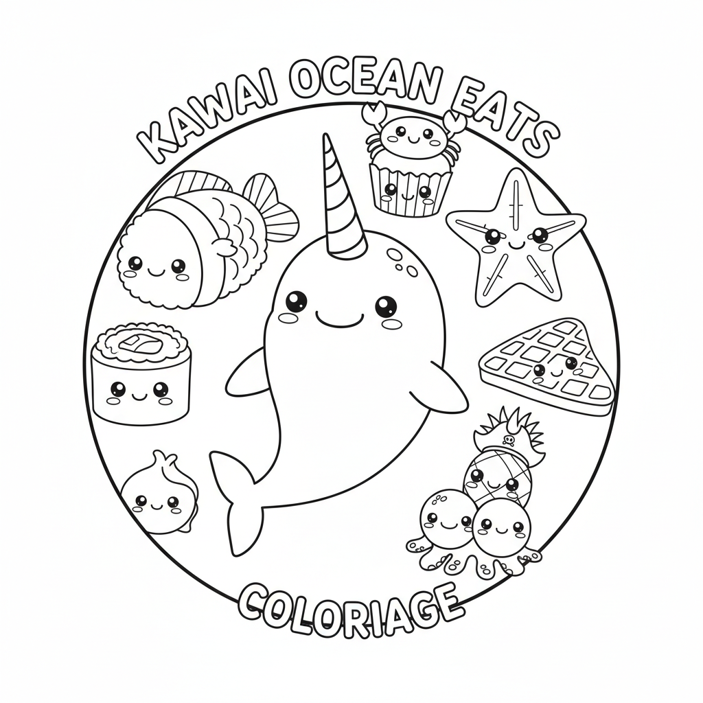 Coloriage coloriage à imprimer kawaii nourriture