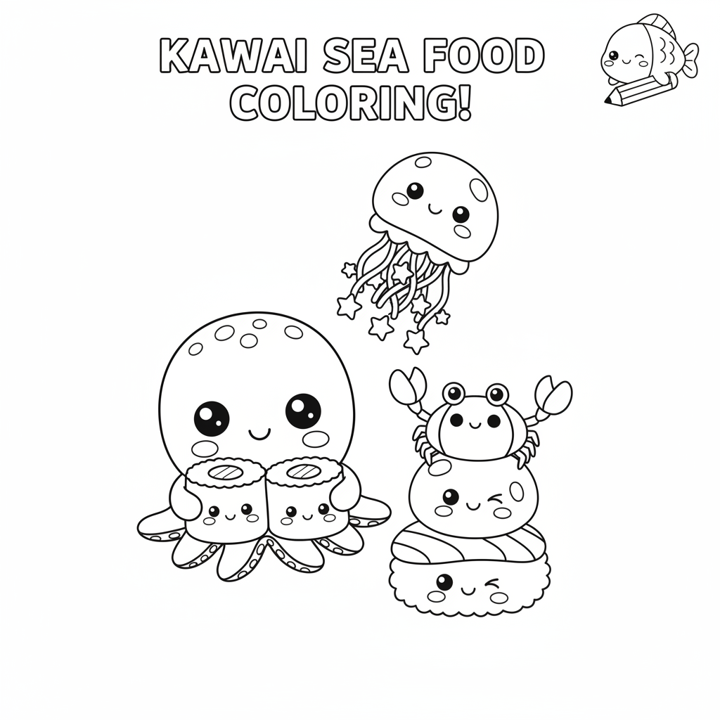 Coloriage coloriage à imprimer kawaii nourriture 4