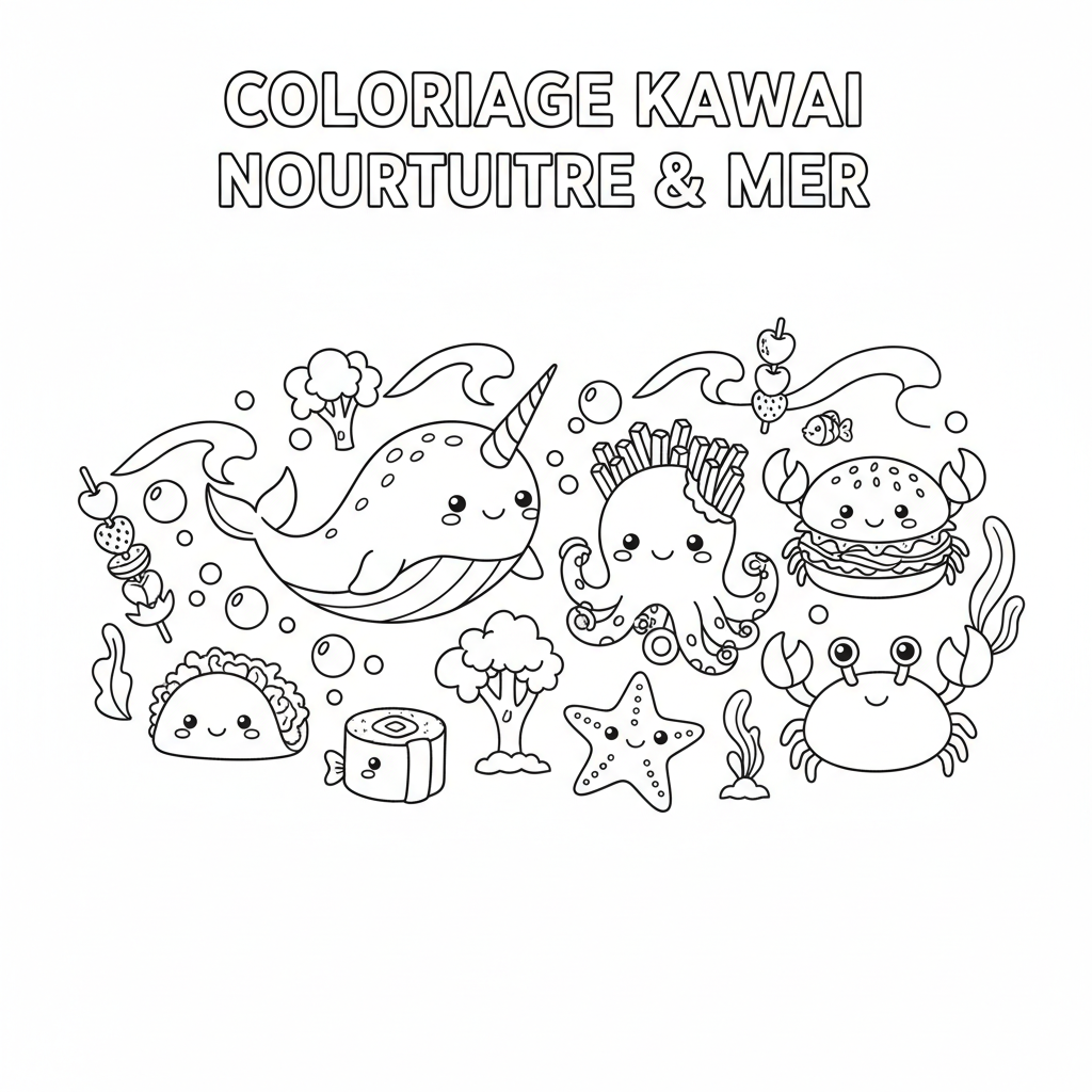 Coloriage coloriage a imprimer kawaii nourriture 3