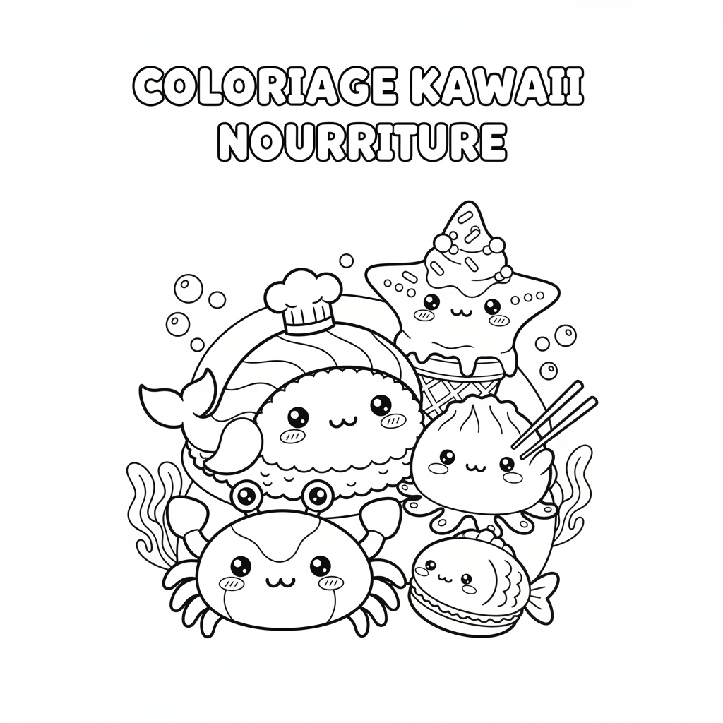 Coloriage coloriage a imprimer kawaii nourriture 4