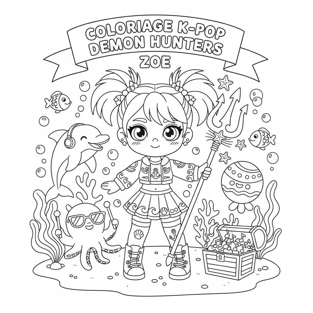 Coloriage coloriage à imprimer kpop demon hunters zoe 3