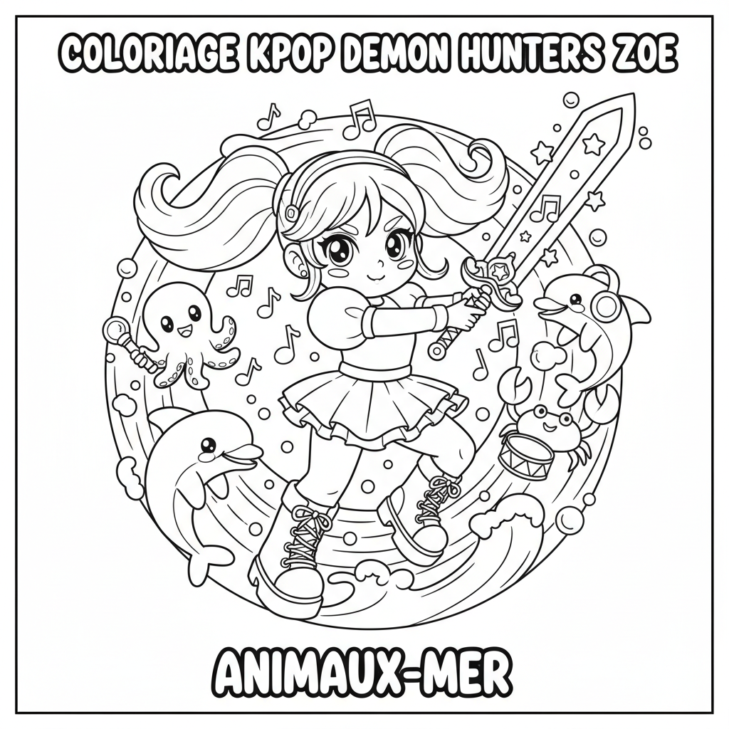 Coloriage coloriage à imprimer kpop demon hunters zoe 5