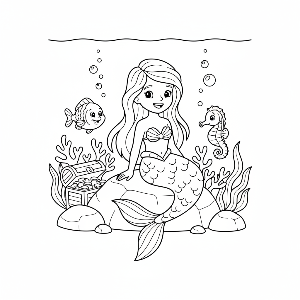 Coloriage coloriage à imprimer la petite sirène 2