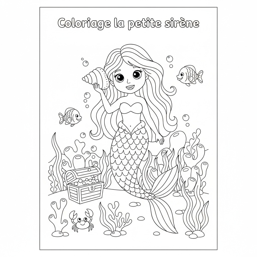 Coloriage coloriage à imprimer la petite sirène 3