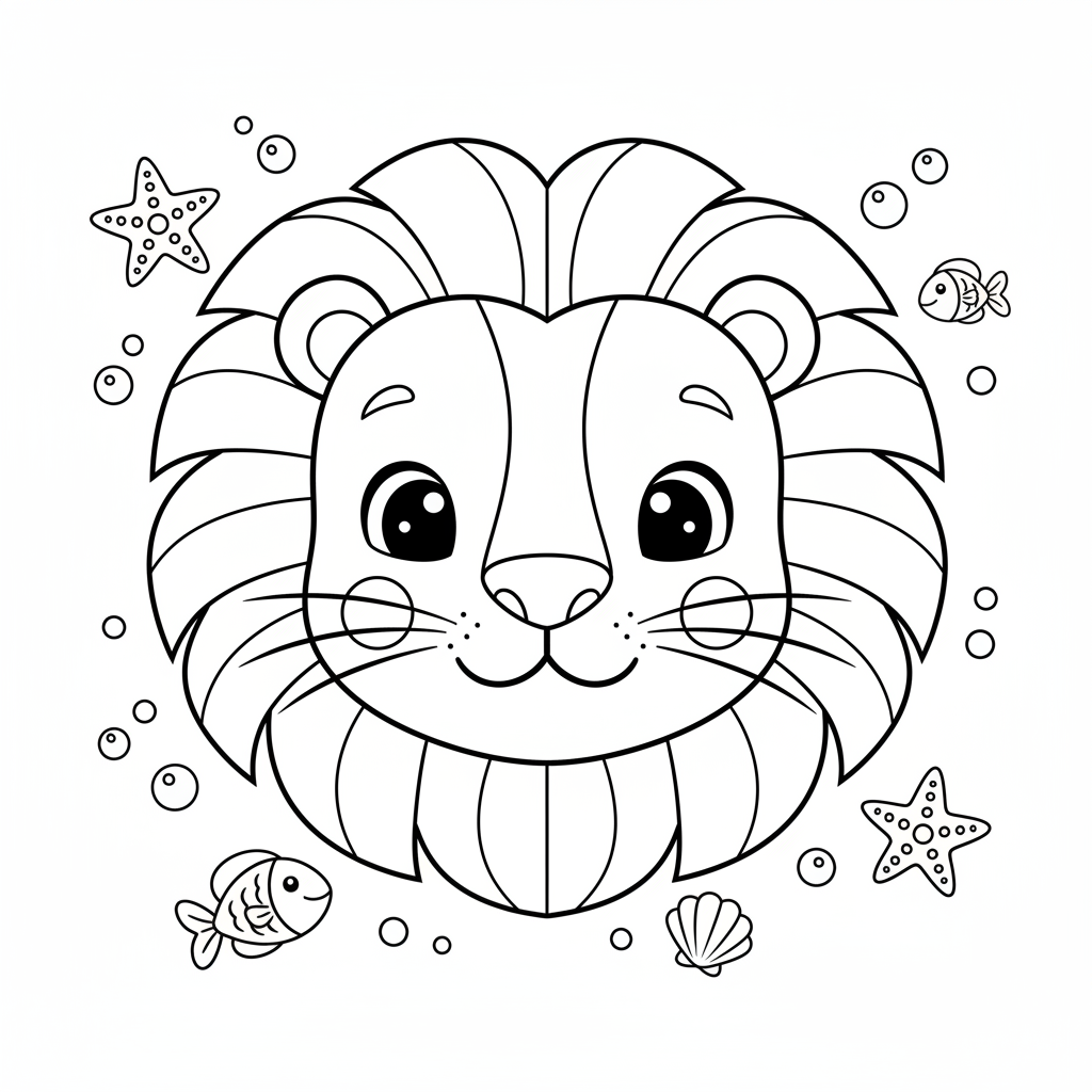 Coloriage coloriage à imprimer lion 4