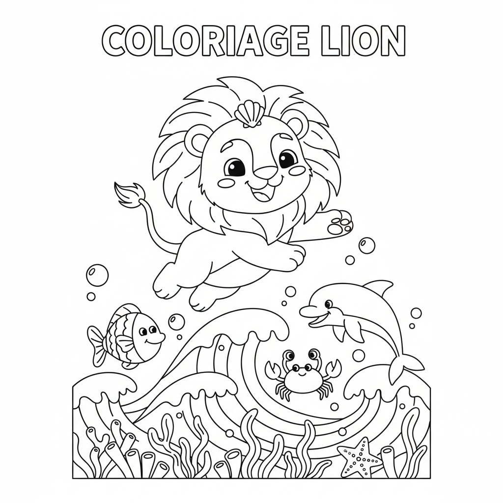 Coloriage coloriage à imprimer lion 5