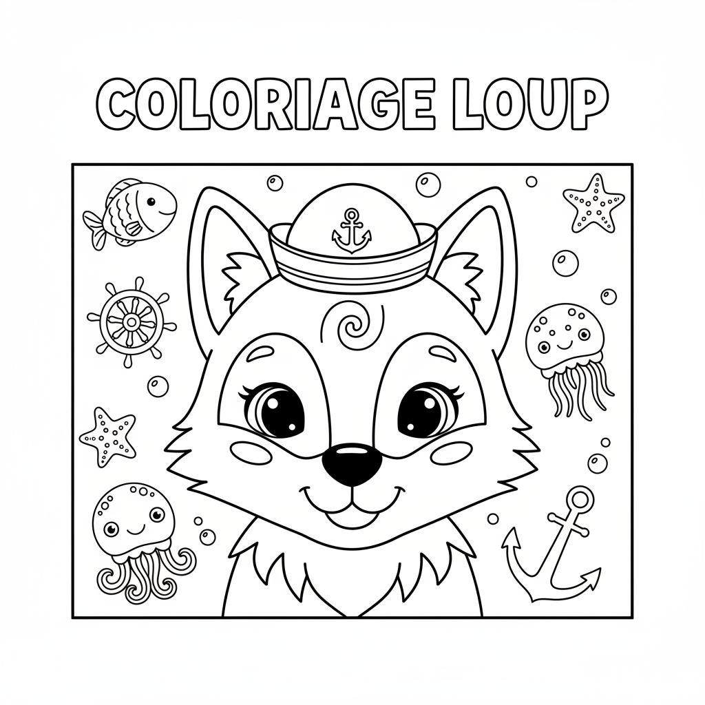 Coloriage coloriage à imprimer loup 4