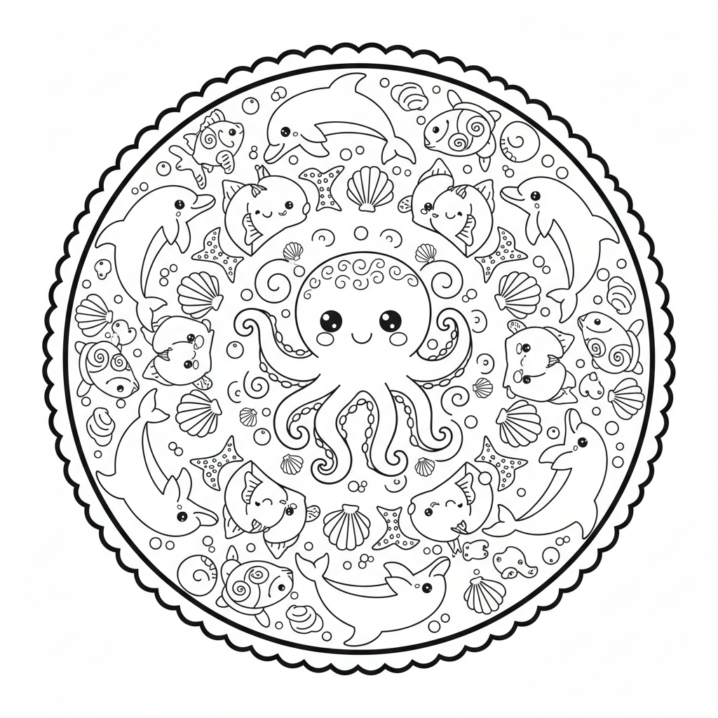 Coloriage À Imprimer Mandala Animaux Gratuit pour Enfants