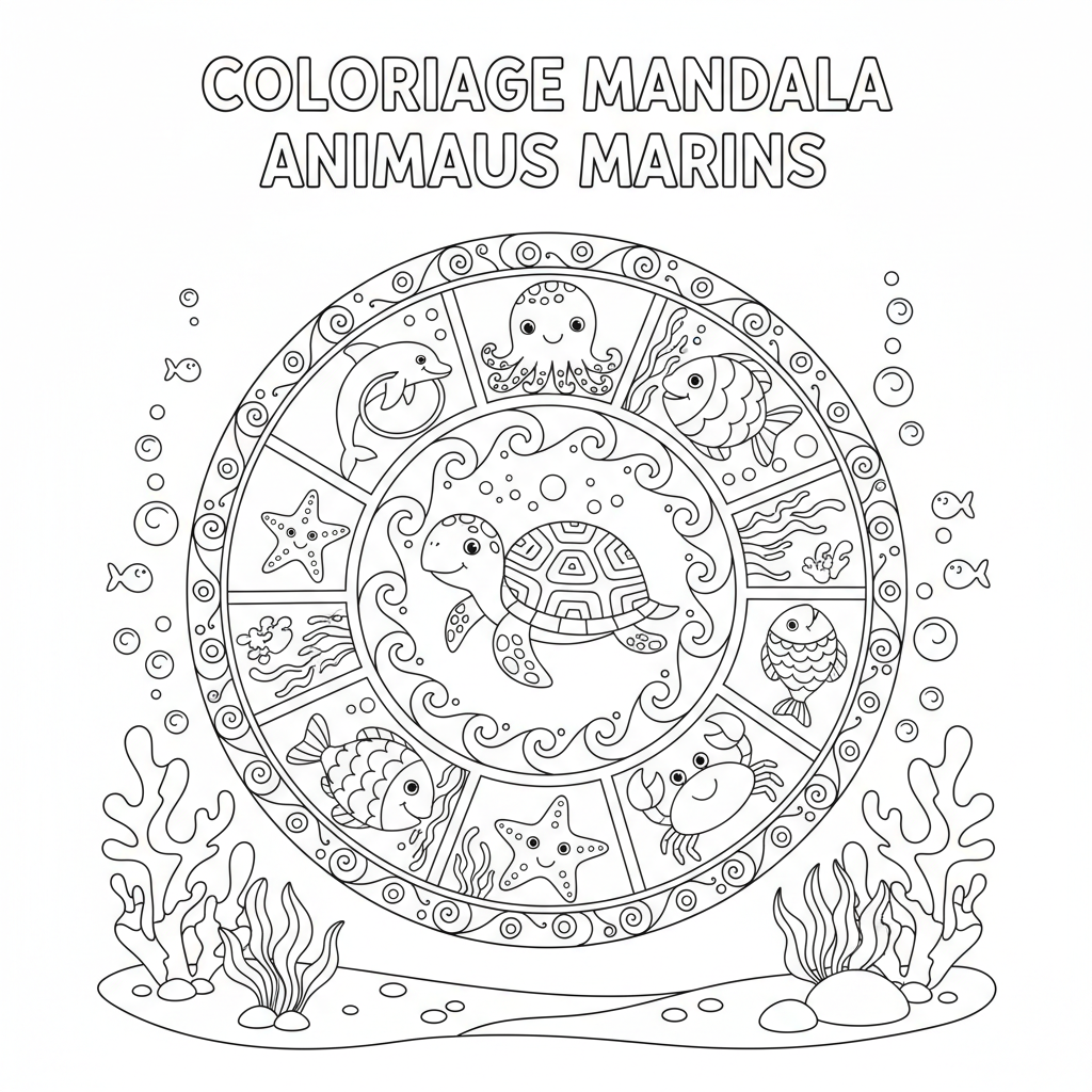 Coloriage coloriage à imprimer mandala animaux 3