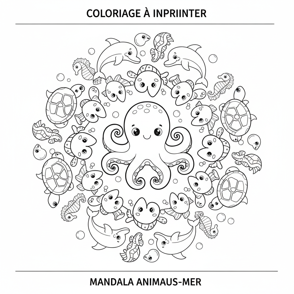 Coloriage coloriage à imprimer mandala animaux 4