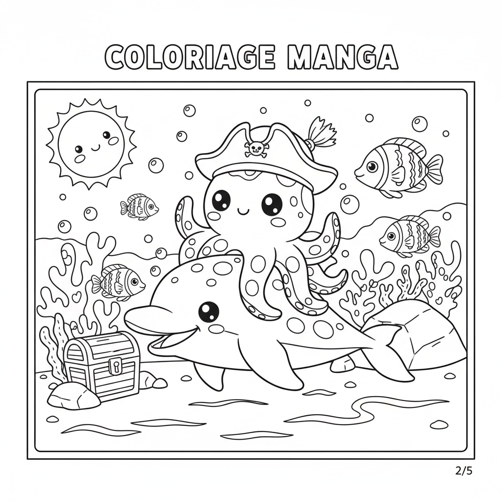 Coloriage coloriage à imprimer manga 2