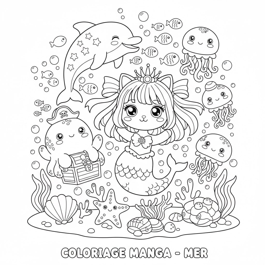 Coloriage coloriage a imprimer manga 2