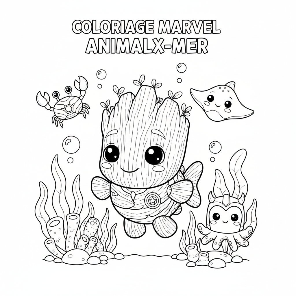 Coloriage coloriage à imprimer marvel 4