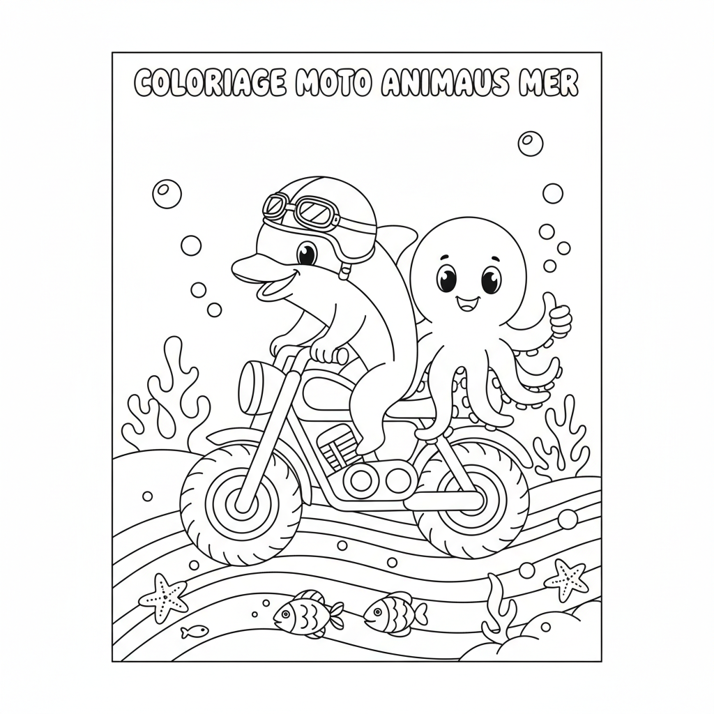 Coloriage coloriage à imprimer moto