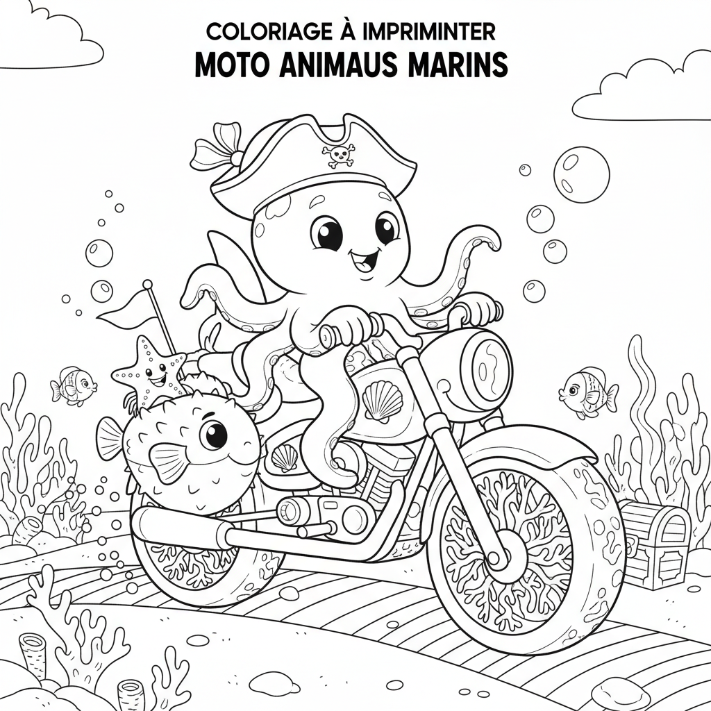 Coloriage coloriage à imprimer moto 4