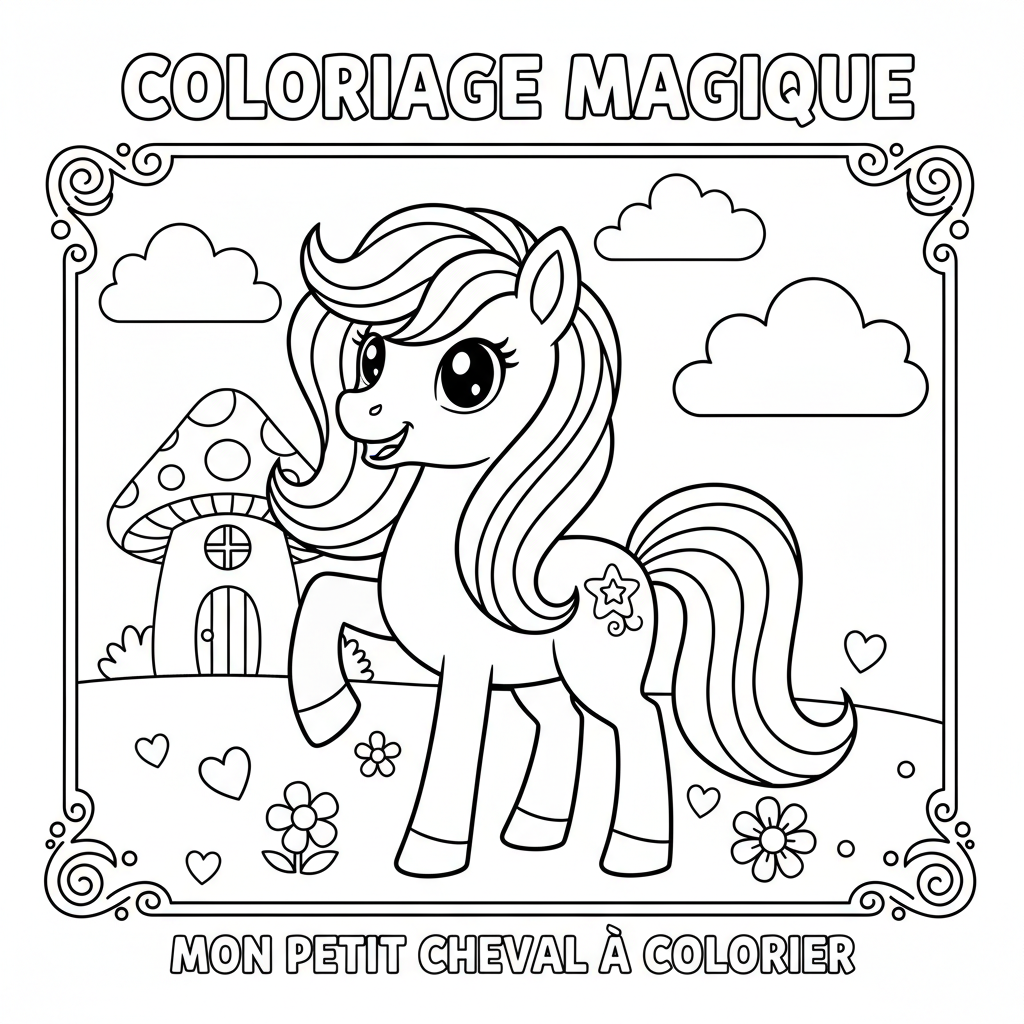 Coloriage à Imprimer My Little Pony Gratuit pour Enfants