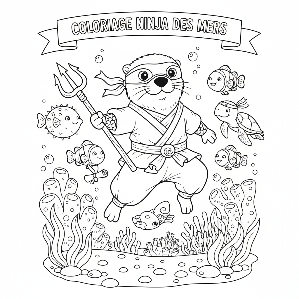 Coloriage coloriage à imprimer ninja 2