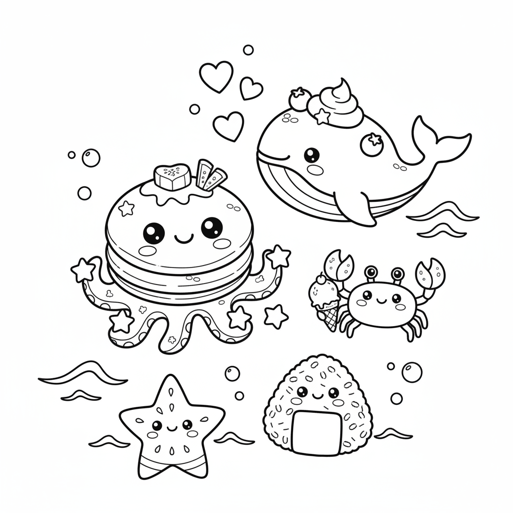Coloriage coloriage à imprimer nourriture kawaii