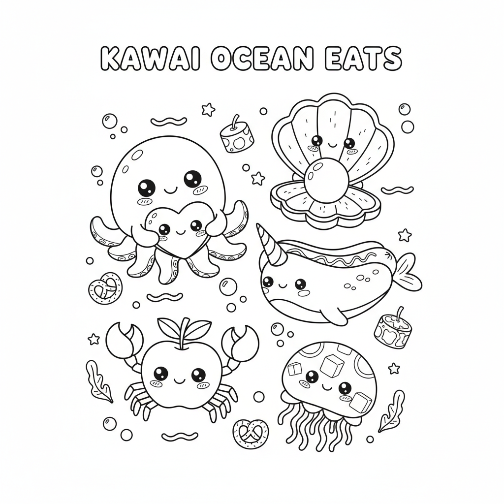 Coloriage coloriage à imprimer nourriture kawaii 2