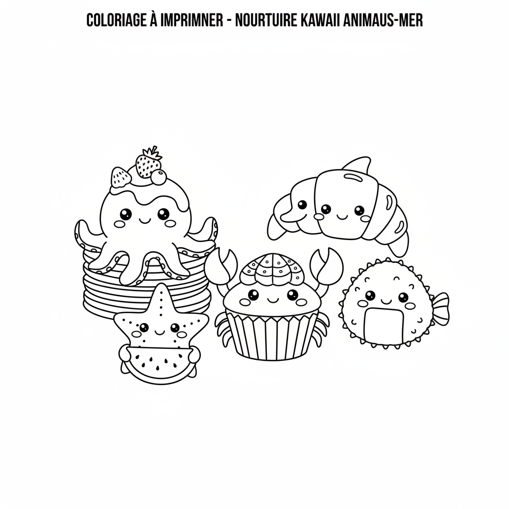 Coloriage coloriage à imprimer nourriture kawaii 4