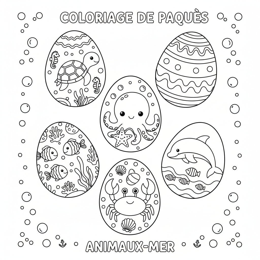 Coloriage coloriage à imprimer oeufs de paques 2