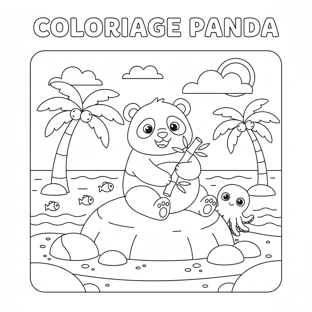 Coloriage coloriage à imprimer panda 3