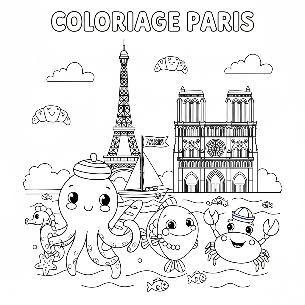 Coloriage coloriage à imprimer paris 4