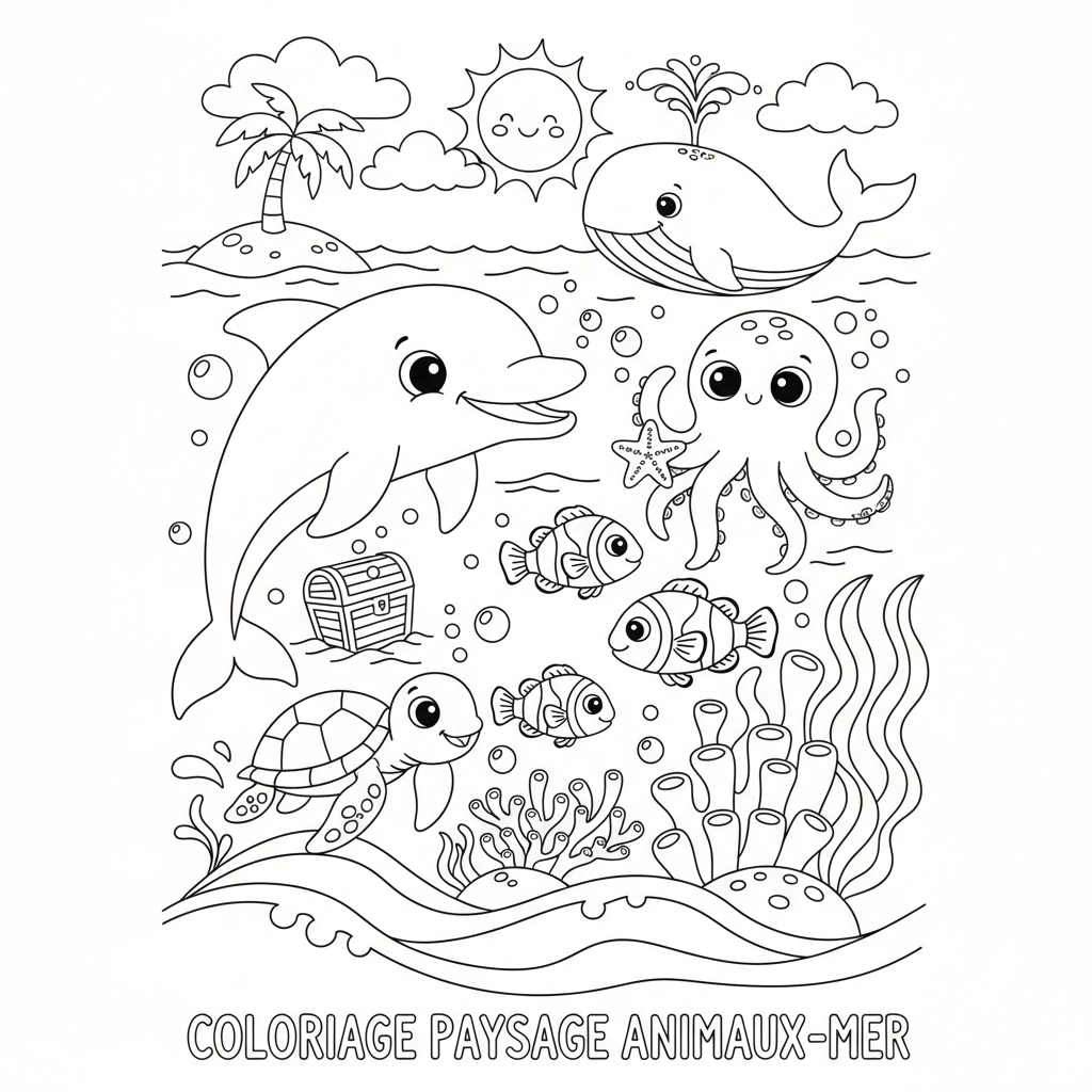 Coloriage coloriage à imprimer paysage 4