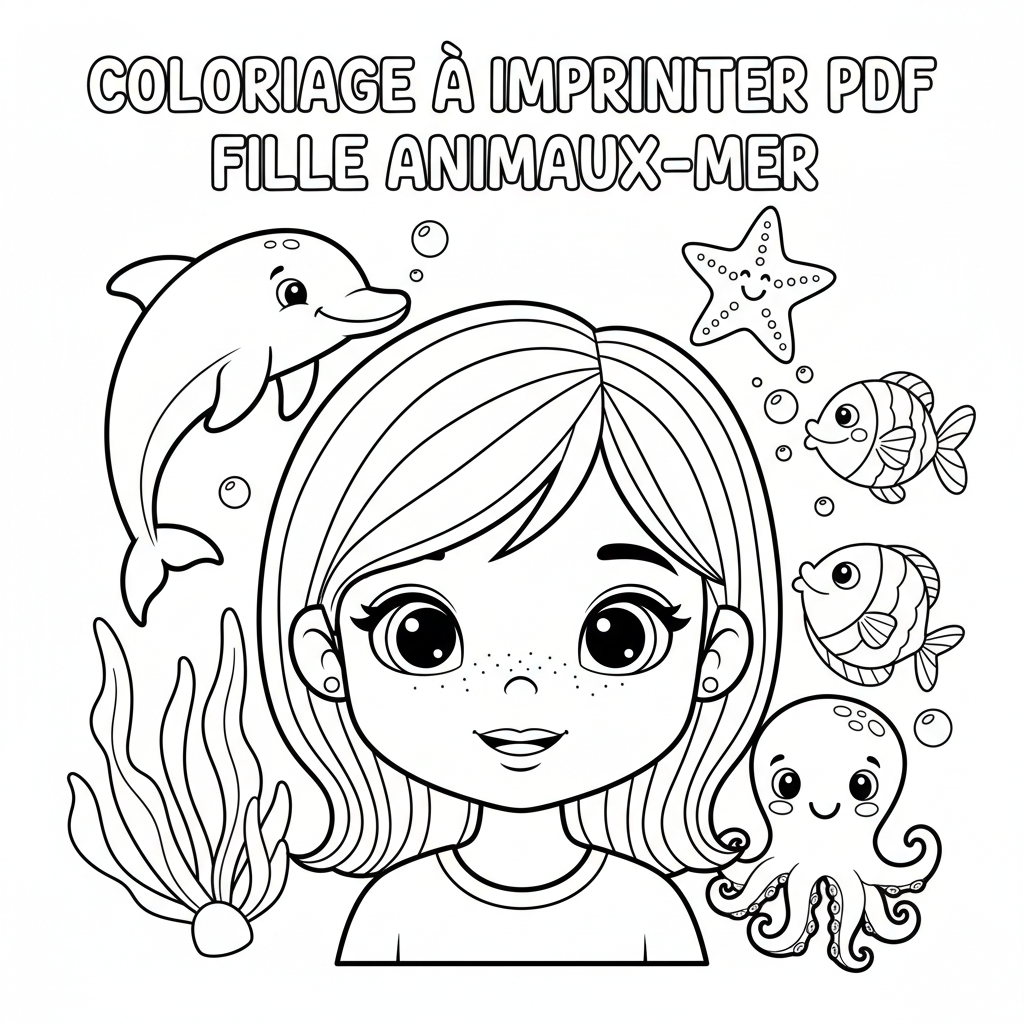 Coloriage coloriage à imprimer pdf fille 4