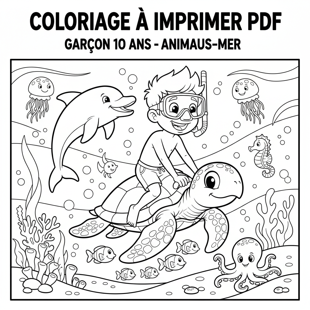 Coloriage coloriage à imprimer pdf garçon 10 ans 5