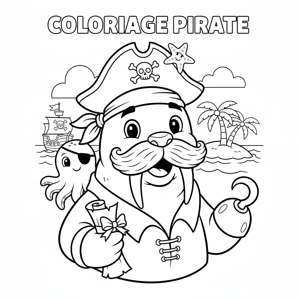 Coloriage coloriage à imprimer pirate 4