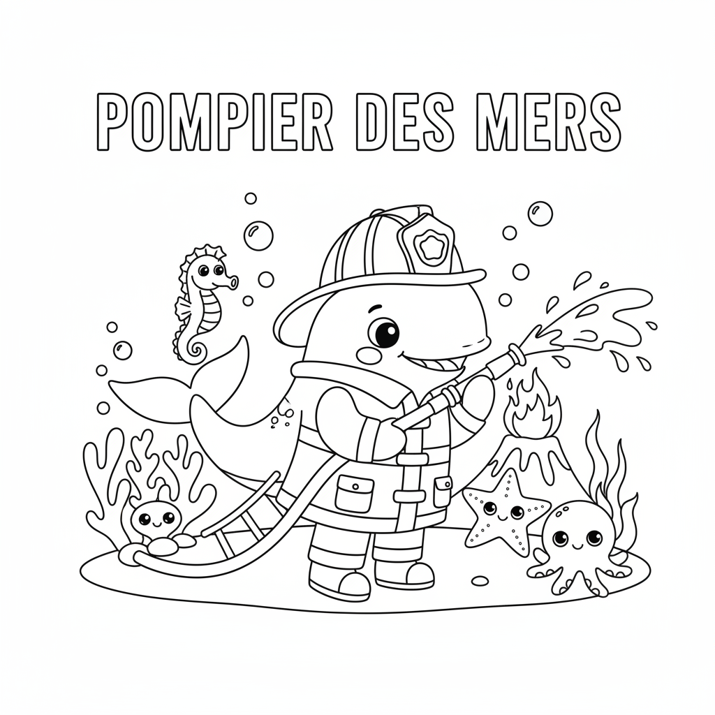 Coloriage À Imprimer Pompier Gratuit pour les Enfants