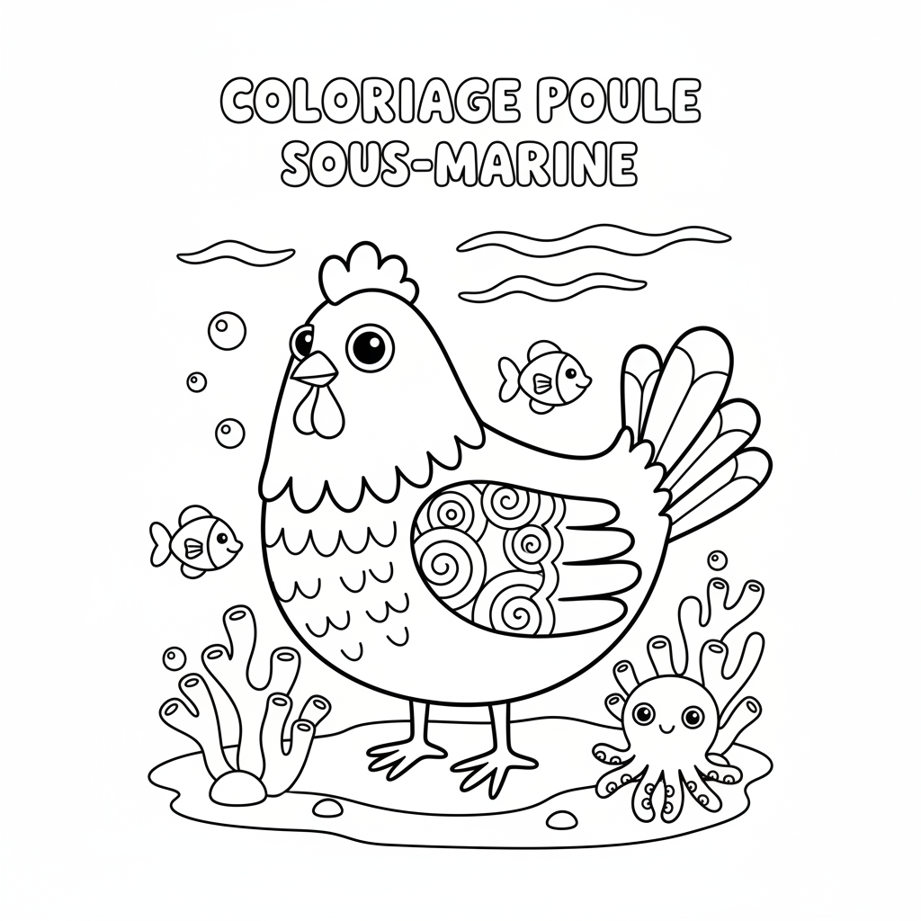 Coloriage coloriage à imprimer poule