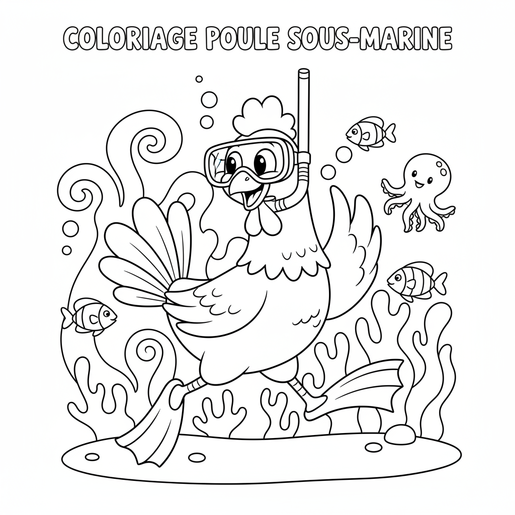Coloriage coloriage à imprimer poule 5