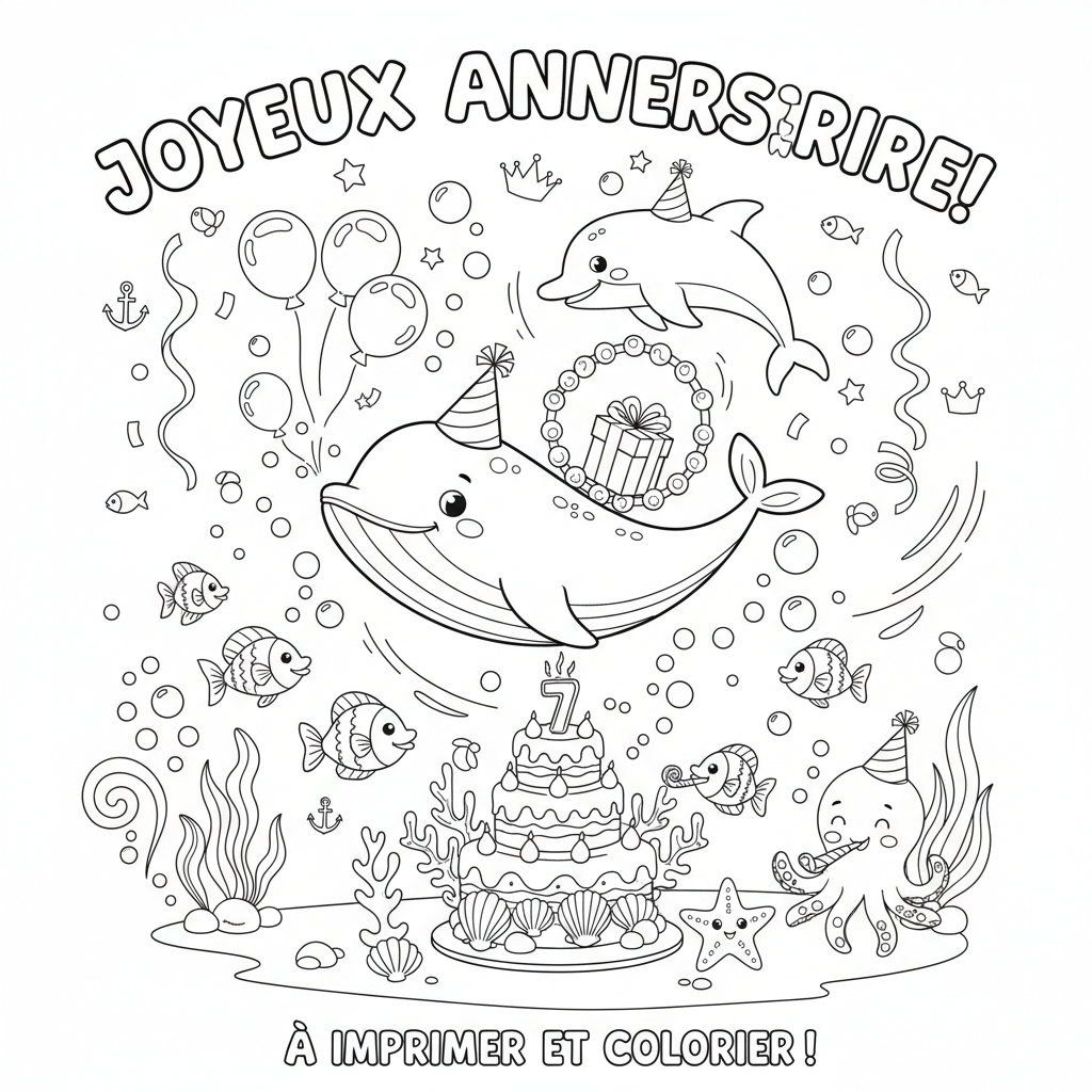 Coloriage coloriage à imprimer pour anniversaire 5