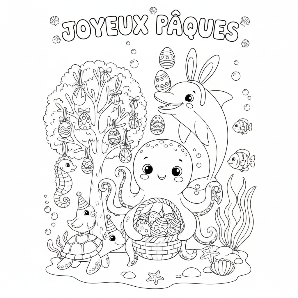 Coloriage coloriage à imprimer pour paques 4